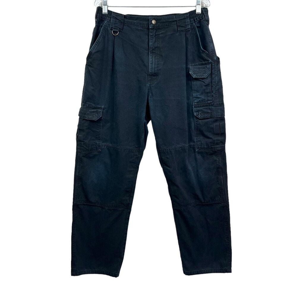 5.11 Tactical Mens Pro Cargo Pants Elastic Stretch Waist Zip Fly Navy SZ 34x31*